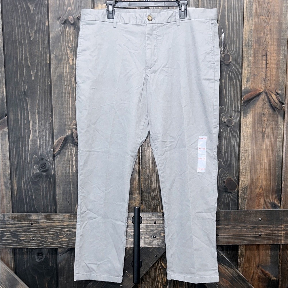 Old Navy Flex Chino Pants Size 40 x 30 Grey Stretch Casual Slim‎ Straight NWT